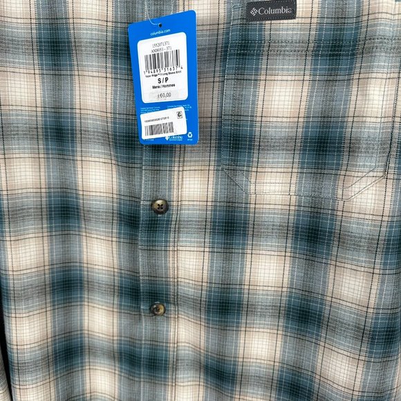 Columbia‎ Men's Vapor Ridge Long Sleeve Shirt, Size Small, Green/Tan/Cream Plaid - Picture 6 of 10